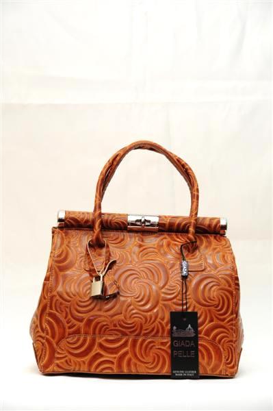 Тёмно-коричневая набивная сумочка